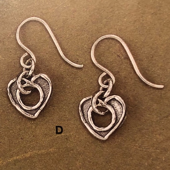 Silpada Artisan Oxidized Sterling Silver Cutout Heart Dangle Earrings W1912 - Picture 2 of 16